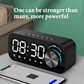 Miniatyrbild 5 av 5: Trådlös Bluetooth 5.0 LED Väckarklocka Högtalare, TF-kort Stöd FM-Radio, USB Väckarklocka för Sovrum