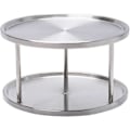 Miniatyrbild 1 av 5: Kryddställ i rostfritt stål, Lazy Susan-snurrbricka, 2-vånings 360-graders roterande Lazy Susan-skåpsorganisatör, 10 tum