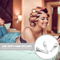 Miniatyrbillede 3 af 4: 50 stk. dobbelt gaffel pin curl clips indstilling sektion hårklemmer metal sølv hårnåle styling clips til salon hår