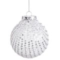 Miniatyrbild 2 av 2: Julgranskulor Vita Silver Plast Tyg Paljetter 8 x 8 x 8 cm (6 stycken)