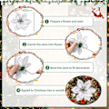 Miniatyrbild 5 av 5: 10 st konstgjorda julblommor, julglitter-julstjärneblommor prydnad, konstgjorda kransblommor till jul, röda