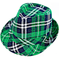 Pikkukuva 5 / 5: Pyhän Patrickin Päivän Hatut Aikuisten Bow Tie Green Plaid Fedora