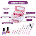 Miniatyrbild 4 av 5: Barnmakeupset för flickor, tvättbart barnmakeupset flickleksaker, flickmakeup barnleksaker julklappar födelsedagspresenter för 4 5 6 7 8 9 10 år gamla