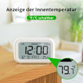 Miniatyrbild 6 av 6: Digital väckarklocka nattduksbord - Batteridriven klocka med LCD-display Volymjusterbar Snooze och helgläge för sovrum skrivbord Resor
