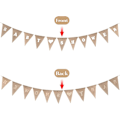 Miniatyrbillede 3 af 5: 9 Fod Burlap Banner, Trekant Banner, Baby Shower Vimpelguirlande, til Bryllupper, Fester, Dåbsdekoration (17 x 13 cm)