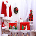 Miniatyrbild 4 av 5: Julstolsöverdrag - Set med 4 Tomte-Stolsöverdrag för Juldekoration Middagsfest