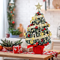 Miniatyrbilde 4 av 5: 22 tommers bordjuletrær: Kunstig juletre med 50 LED-lysstreng Juletrær
