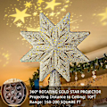 Miniatyrbild 3 av 5: Julstjärna Topp, Ljussatt Stjärna Topp Guld Julgran Stjärna Med Projektorlampor
