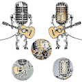 Miniatyrbild 4 av 5: Usb Retro-stil Mikrofon Robotlampa Håller Gitarr Med Ljus Vintage Heminredning-Gul