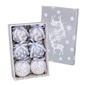 Miniatyrbild 1 av 2: Julgranskulor Vita Silver Papp Polyfoam Rensa 7,5 x 7,5 x 7,5 cm (6 stycken)
