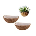 Miniatyrbild 1 av 5: Eko - vänlig kokosnöt brun halv vägg hängande dekorativ kokoskorg blomma coco skal planter planter non-woven inomhus Chol coco skal planter 14