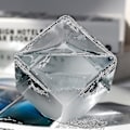 Miniatyrbillede 2 af 5: Vejr Storm Cube med Base Vejrudsigt Krystal Storm Glas Vand-cube Glas Desktop Dekoration N (Stor, Blå)