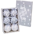 Miniatyrbild 2 av 2: Julgranskulor Vita Silver Papp Polyfoam Rensa 7,5 x 7,5 x 7,5 cm (6 stycken)