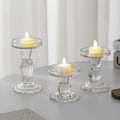 Miniatyrbild 2 av 5: Ljuslykta i glas [3-pack], transparent ljuslykta, kristalljuslykta inkl