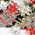 Miniatyrbild 3 av 3: 5 st julblommor konstgjorda julgran krans prydnader nyårsgåva Navidad God Jul dekorationer för hemmet 2023 (Stilar 8)