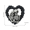 Miniatyrbillede 2 af 3: Skeletpar-Husnummer Sort Rose Ring Halloween Hjemmedekoration Dørplade