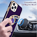 Miniatyrbilde 5 av 5: Etui til iPhone 14 Pro Max med ringstativ [360 grader roterbar ringholder magnetisk kickstand] [støtter bilfeste] Forgylt kant Slank myk TPU Luksus