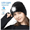 Miniatyrbilde 5 av 5: LED-lue Beanie-lue med Lys - Strømper Fyller Gaver Til Menn Kvinner Lommelykt Beanie med Hodelykt Vinterlue