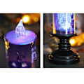 Pikkukuva 5 / 5: 3 kpl Halloweenin liekittömät kynttilät, paristoilla toimivat LED-kynttilät lumipallo-pyörremyrskylamput violetilla valolla kodin sisätilojen Halloween-koristeluun