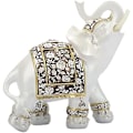 Miniatyrbillede 1 af 5: 6 tommer dekorative elefant statue hvid farve harpiks held og lykke elefant feng shui samleobjekt ornament til hjemmekontor dekoration