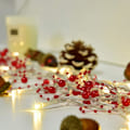 Miniatyrbild 3 av 4: Heytea 2-pack Julbärspärlkrans, 11 fot/st Julkrans med 30 LED-ljusslingor för juldekorationer, Eldstadsmantel inomhus
