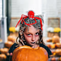Miniatyrbilde 3 av 3: Halloween Hodebånd Hårtilbehør Fest Sløyfe Mesh Hårklipp Skalle Nett Hexe Hårklipp (Rød)