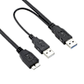Miniatyrbild 1 av 4: Usb 3.0 hane till Micro Usb 3 Y-kabel med extra USB-ström Usb3.0 hane till Micro Usb3.0 B hane adapterkabel för hårddisk (0,5 m)