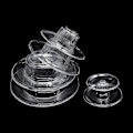Miniatyrbillede 5 af 5: Rund Makronstårn 6 Trins Transparent Kage Stativ Plastik Makron Display Stativ Til Bryllup Fødselsdagsfest Dessert