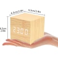 Miniatyrbild 4 av 5: Digital LED-väckarklocka - Träväckarklocka Ljusstyrkenivåer - Mini Sängbordsklocka med Intuitiv Display för Sovrum/Sängbord/Skrivbord/Barninredning