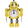 Miniatyrbild 1 av 5: Oväntad Robot Väckarklocka Tillverkad av Rostfritt Stål - Väckarklocka med Blinkande Ögon och Hand (Gul)