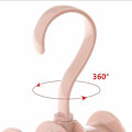 Miniatyrbillede 2 af 5: Kåbe Hanger Krog Garderobe Taske Hanger Plastik Dobbelt Krog Frakke Stativ Slips Opbevaringsstativ
