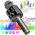 Miniatyrbillede 1 af 7: Trådløs Bluetooth Karaoke Mikrofon Højttaler Håndholdt Mikrofon KTV Mikrofon Sort