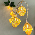Miniatyrbilde 1 av 5: Eventyrlys, 1,5 m 10 LED hasselnøttformede lyslenker for utendørs, innendørs, jul, bryllup, hage