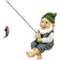 Miniatyrbilde 1 av 5: 1 stk hagenisse statue, harpiks fisker dverg statue - plen hagenisse