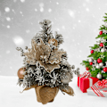 Miniatyrbild 3 av 5: 30CM Mini Julgran Stabil Bas Tallbarr Boll Blomma Tallkotte Skrivbords Julgran Ornament