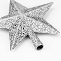 Miniatyrbild 3 av 4: 1 Förpackning 6\" Stjärna Julgrans Topp, Glittrande Julgrans Dekoration För Fest Heminredning (Silver)