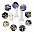 Miniatyrbild 3 av 5: LED sollampa, USB-laddning med fjärrkontroll 7W (fjärrkontroll + glödlampa + solpanel = komplett set (smart switch, kallt vitt ljus)