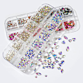Miniatyrbillede 4 af 5: 3D Glitter Neglekunst AB/Farverige Hotfix Rhinestones Flatback Krystal Diamant Sten Multi Størrelse 12 Gitter, 9