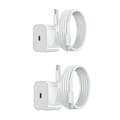 20W USB-C Snabbladdare & 2m Kabel 2-pack - Vit Väggadapter Set 2-Pack 2-Pack USB-C
