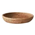 Handvävd bricka i rotting för frukt, bröd, snacks och servering, brun, 19 x 3 cm