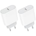 /EA/USB-C-kontakt, 2-pack 20W snabbladdare för iPhone 15/14, Galaxy, Pixel, USBC Typ C väggströmadapter