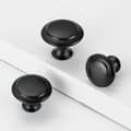 /EA/Set med 10 st 2,8 cm svarta skåpknoppar, mattsvarta knoppar för