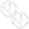 /EA/ 2-pack USB C till Lightning-kabel för iPhone 14 13 13 Pro Max 13 Mini 12 Pro Max 11 Pro, 1m Vit