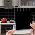 /EA/Dekorative fliser, sett med 24, svart, blank, 150x150 mm