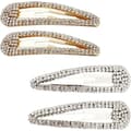 /EA/4 st Strass Hårspännen Stora silver, guld