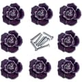 /EA/8 st eleganta lila rosor drar blommiga keramiska skåpknoppar