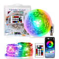 Miniatyrbild 1 av 3: RGB röststyrd färgglad ljusslinga utomhus Bluetooth app fjärrkontroll ljusslinga färgglad färgskiftande smart lädersladd ljusslinga