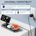 Miniatyrbild 2 av 6: 3 i 1 Trådlös Laddare för iPhone, Magnetisk Vikbar Laddstation för Magsafe för iPhone 15/14/13/12/Pro Max/Pro/Mini/Plus, Apple Watch 9/8/7/SE/ US plug