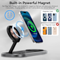 Miniatyrbild 3 av 6: 3 i 1 Trådlös Laddare för iPhone, Magnetisk Vikbar Laddstation för Magsafe för iPhone 15/14/13/12/Pro Max/Pro/Mini/Plus, Apple Watch 9/8/7/SE/ US plug