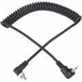 /EA/2,5 mm til hanlyn PC-synkroniseringskabel ledning med skruelås 100 cm forlænget spiralformet kabel til kameraer og flashudløsere